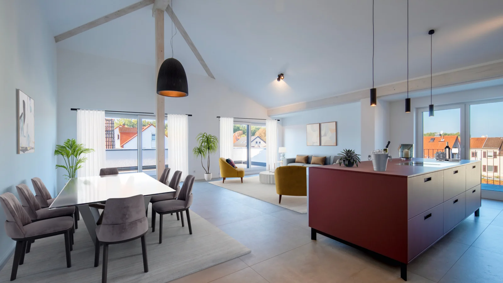 Exklusive barrierefreie Neubau-Penthousewohnung mit 3 Dachterrassen in Altrheinnähe — Bild 1 von 37