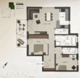 Grundriss der Wohnung - Moderne 3‑Zimmer-​Wohnung mit hochwertiger Ausstattung